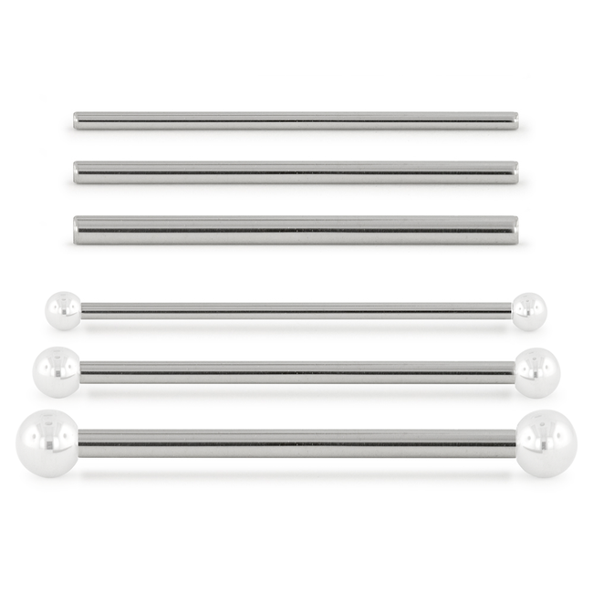 3 Titanium Industrial bars of differing gauges