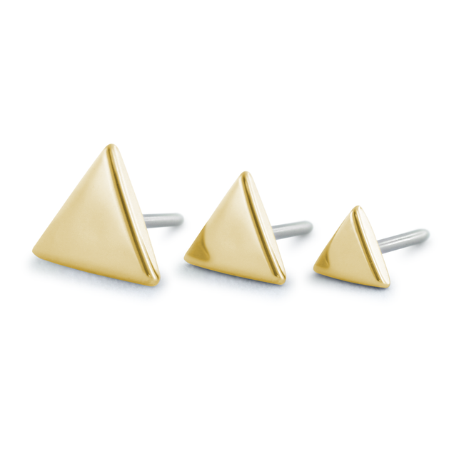 3 Sizes of 18K Yellow Gold Triangle Ends