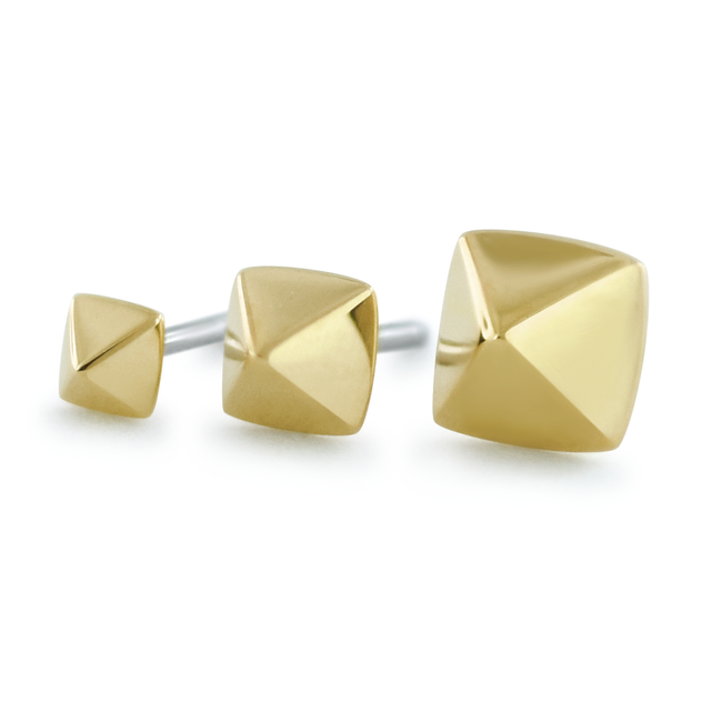 3 Sizes of 18K Yellow Gold Pyramid Ends
